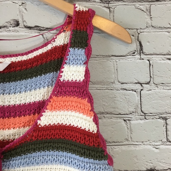 Candies | Striped Crochet Tank Top Tie Up - Picture 2 of 8
